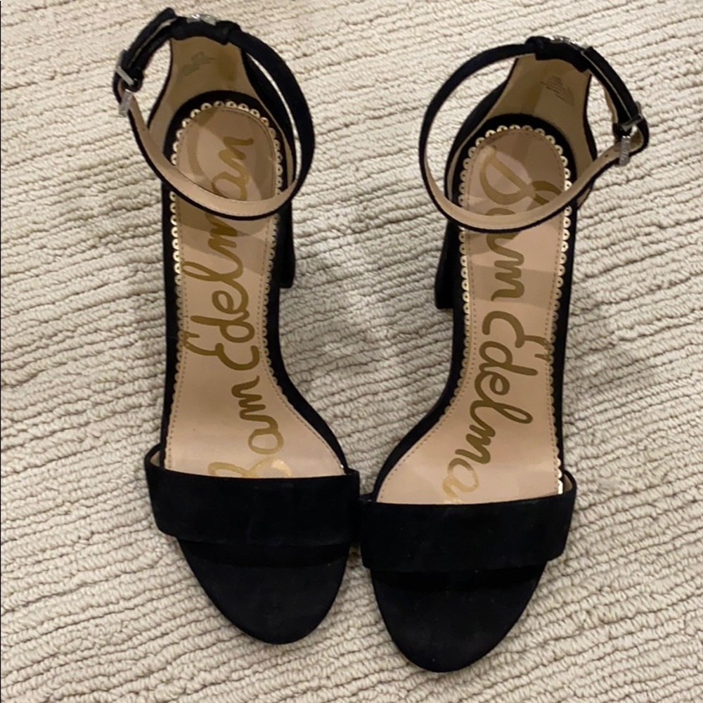 Black suede heels